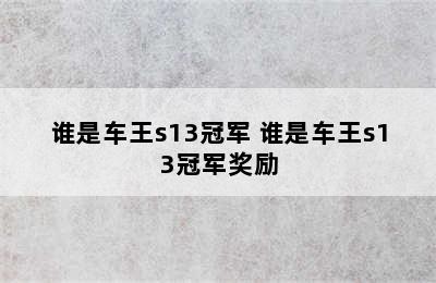 谁是车王s13冠军 谁是车王s13冠军奖励